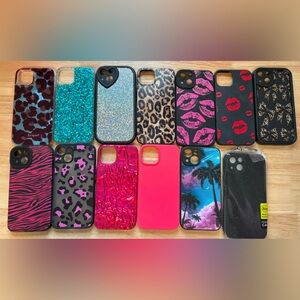 IPhone 13 - 13 used Stylish Patterned Phone Cases - Pink, Blue, Black Designs